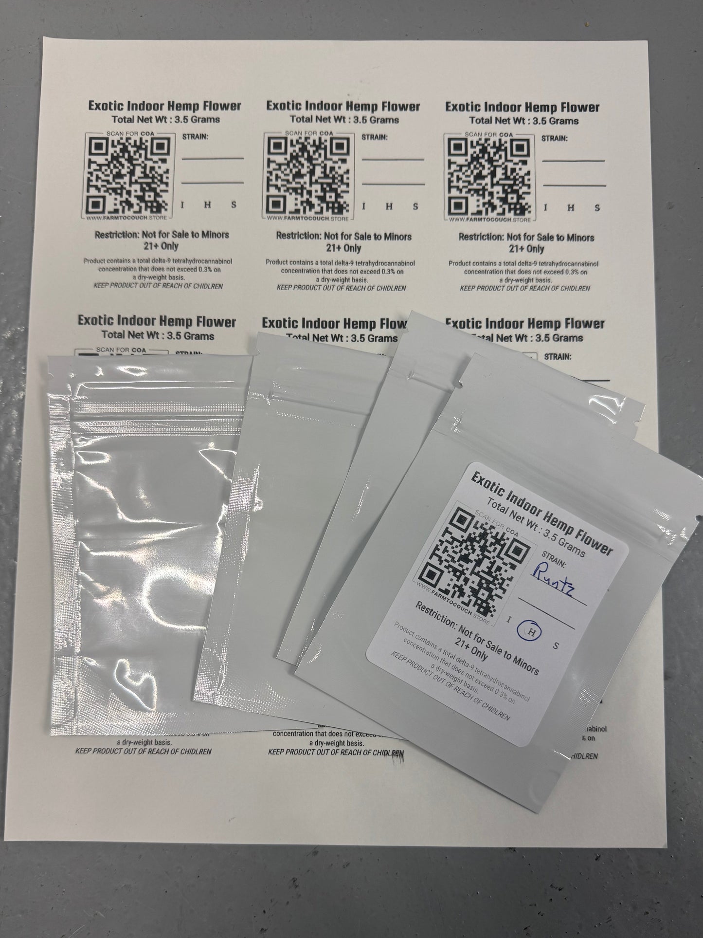 Unbranded Label 3.5 G prepackage bundle