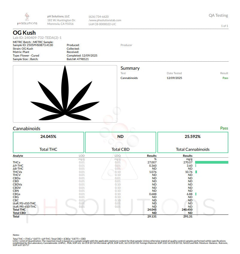 OG Kush Premium Hemp Flower by the QP