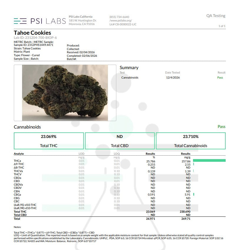 Tahoe Cookies Exotic Hemp Flower