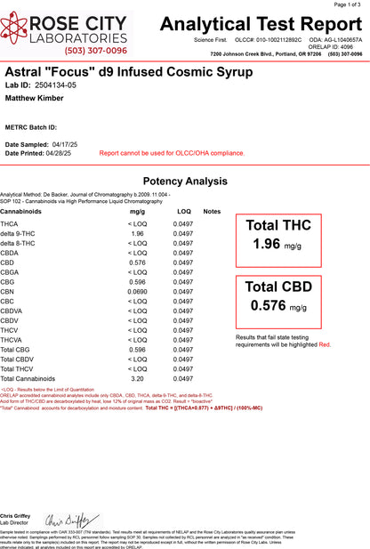 COSMIC FOCUS SYRUP - STRAWBERRY WATERMELON