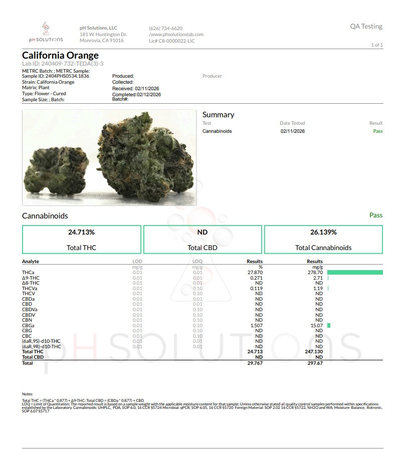 California Orange super premium hemp flower QP
