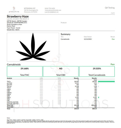 Strawberry Haze Super Sativa Exotic Hemp Flower "Rare" QP