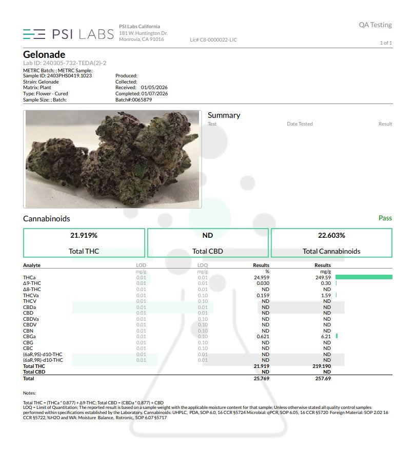 Gelonade Premium Hemp Flower by the QP