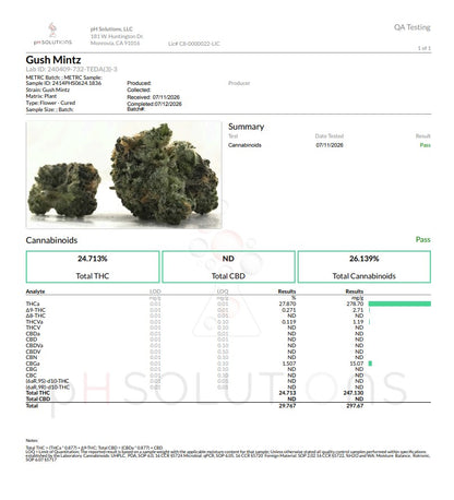 GUSH MINTZ Hydro Farm Super Premium Hemp Flower by the QP